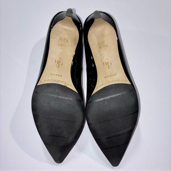 Cole Haan NikeAir Kitten Heel Pumps Sz 9.5 AA Black Patent Leather - Picture 5 of 9